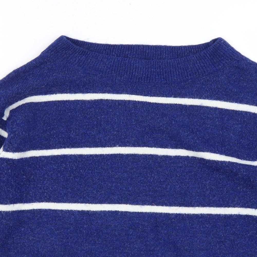 H&M Womens Blue Striped Knit Pullover Jumper Size XS