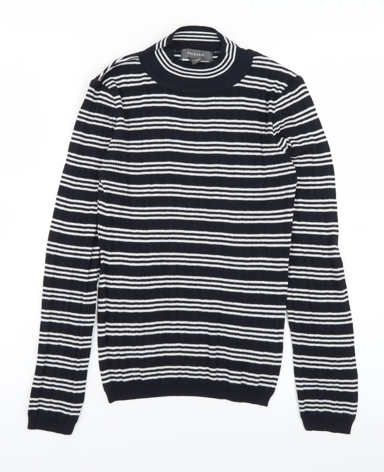 Primark Womens Blue Striped Knit Pullover Jumper Size S
