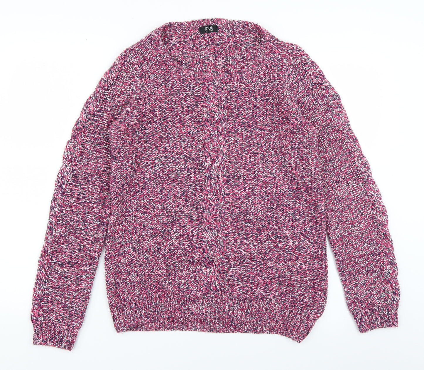 F&F Womens Pink  Knit Pullover Jumper Size 8