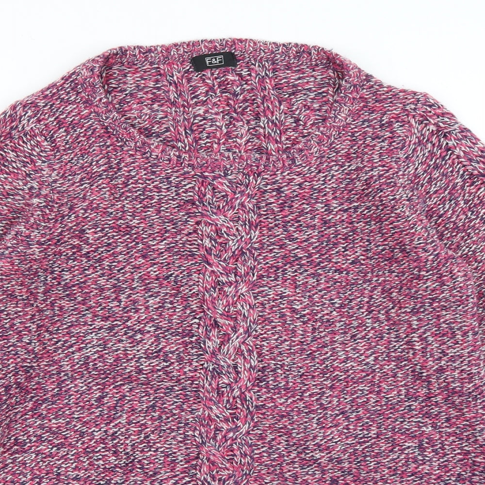F&F Womens Pink  Knit Pullover Jumper Size 8