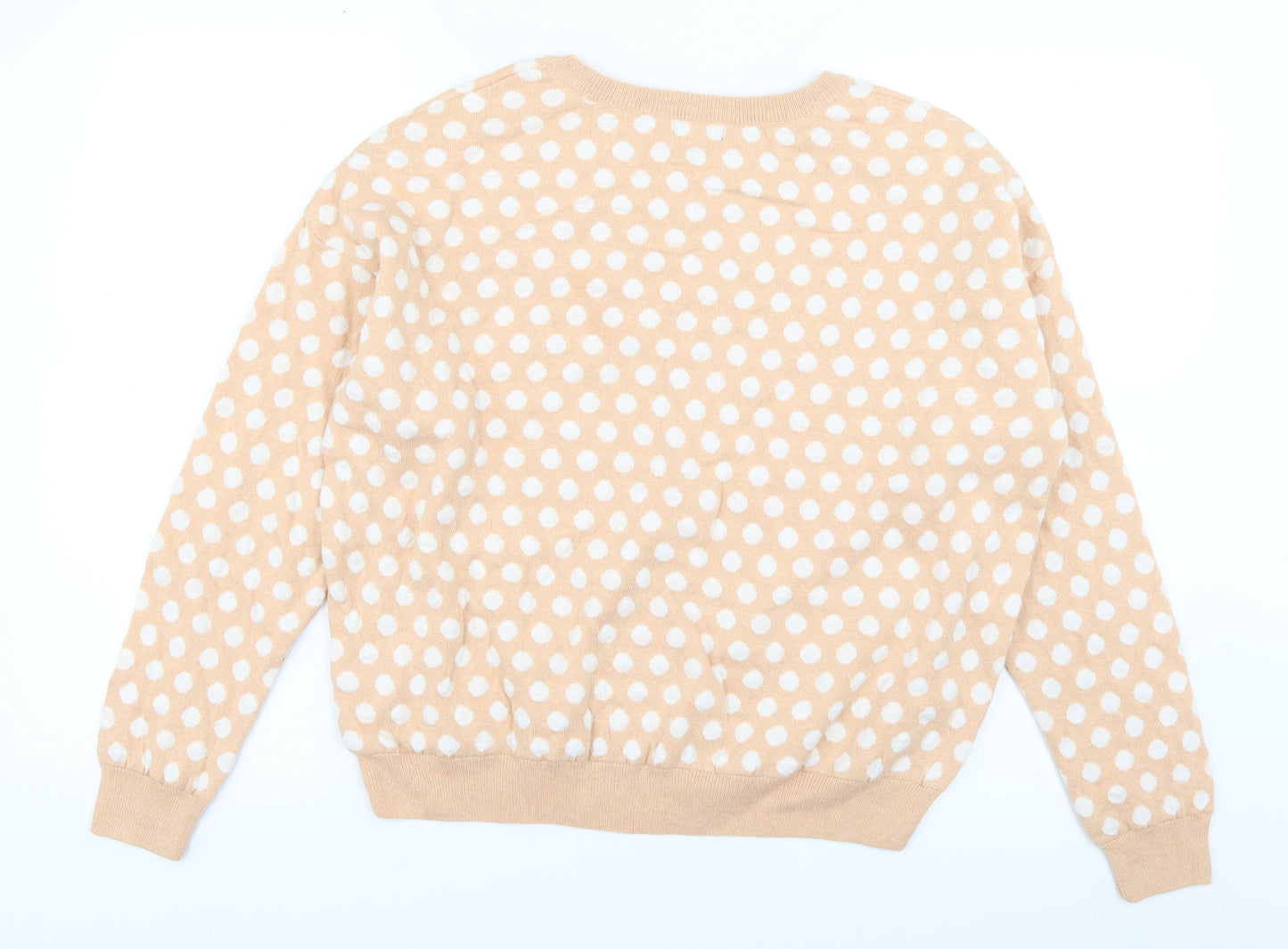 F&F Womens Pink Polka Dot Knit Pullover Jumper Size 14