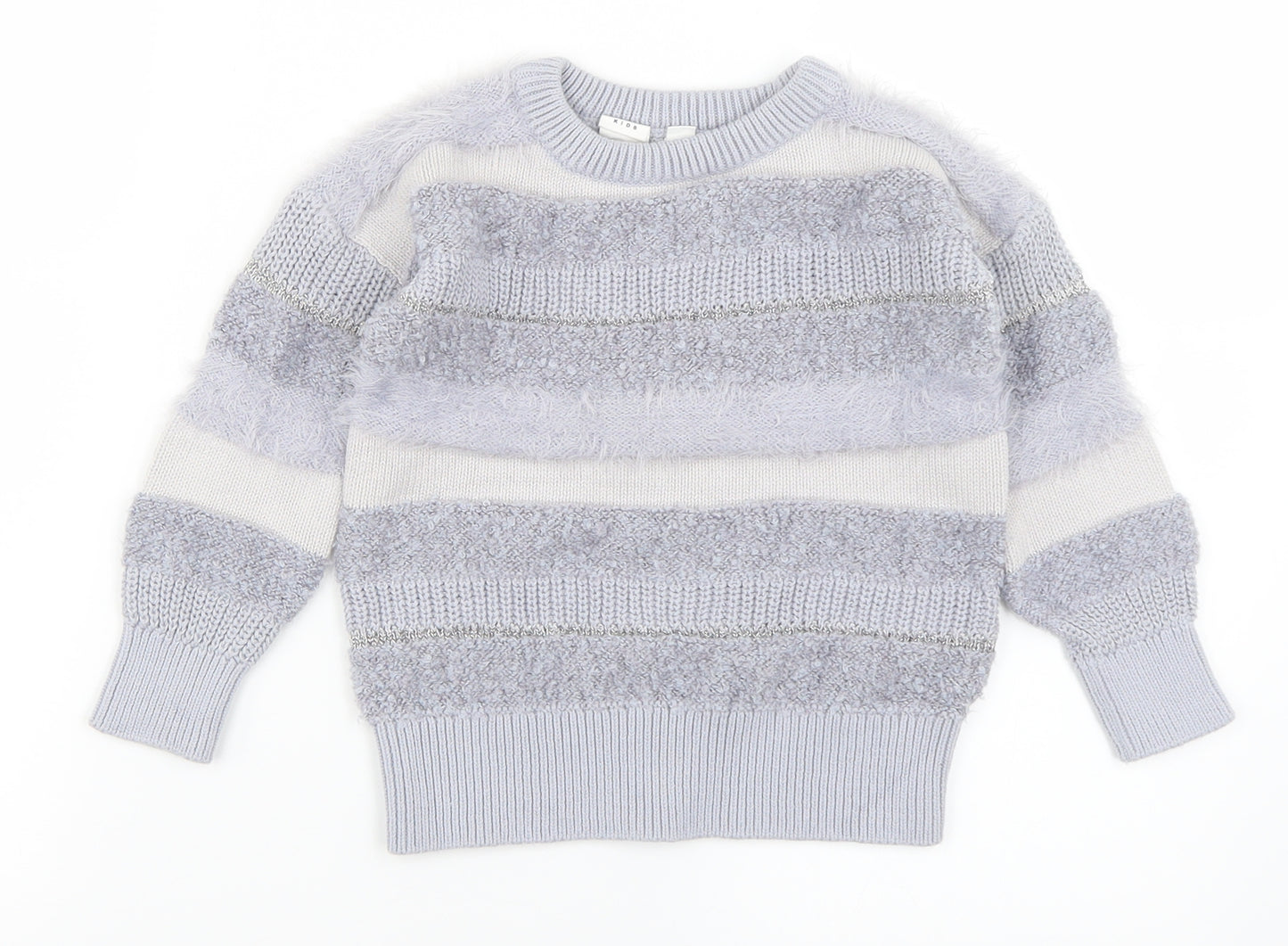 Gap Girls Grey Striped Knit Pullover Jumper Size 4-5 Years
