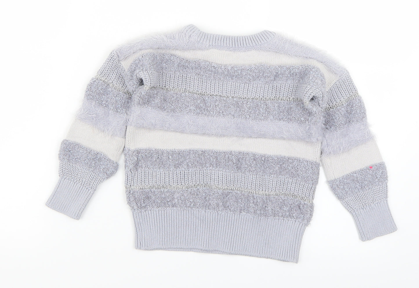 Gap Girls Grey Striped Knit Pullover Jumper Size 4-5 Years