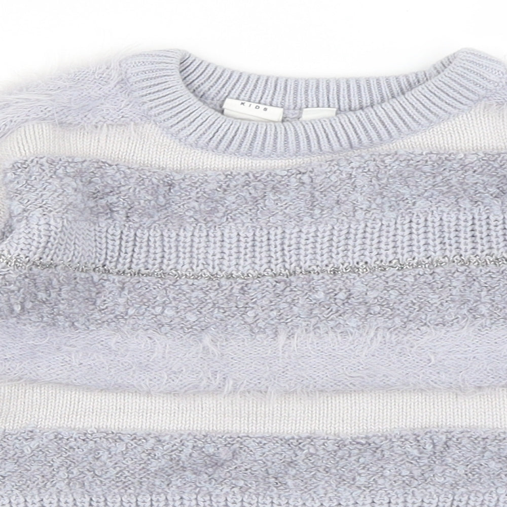 Gap Girls Grey Striped Knit Pullover Jumper Size 4-5 Years