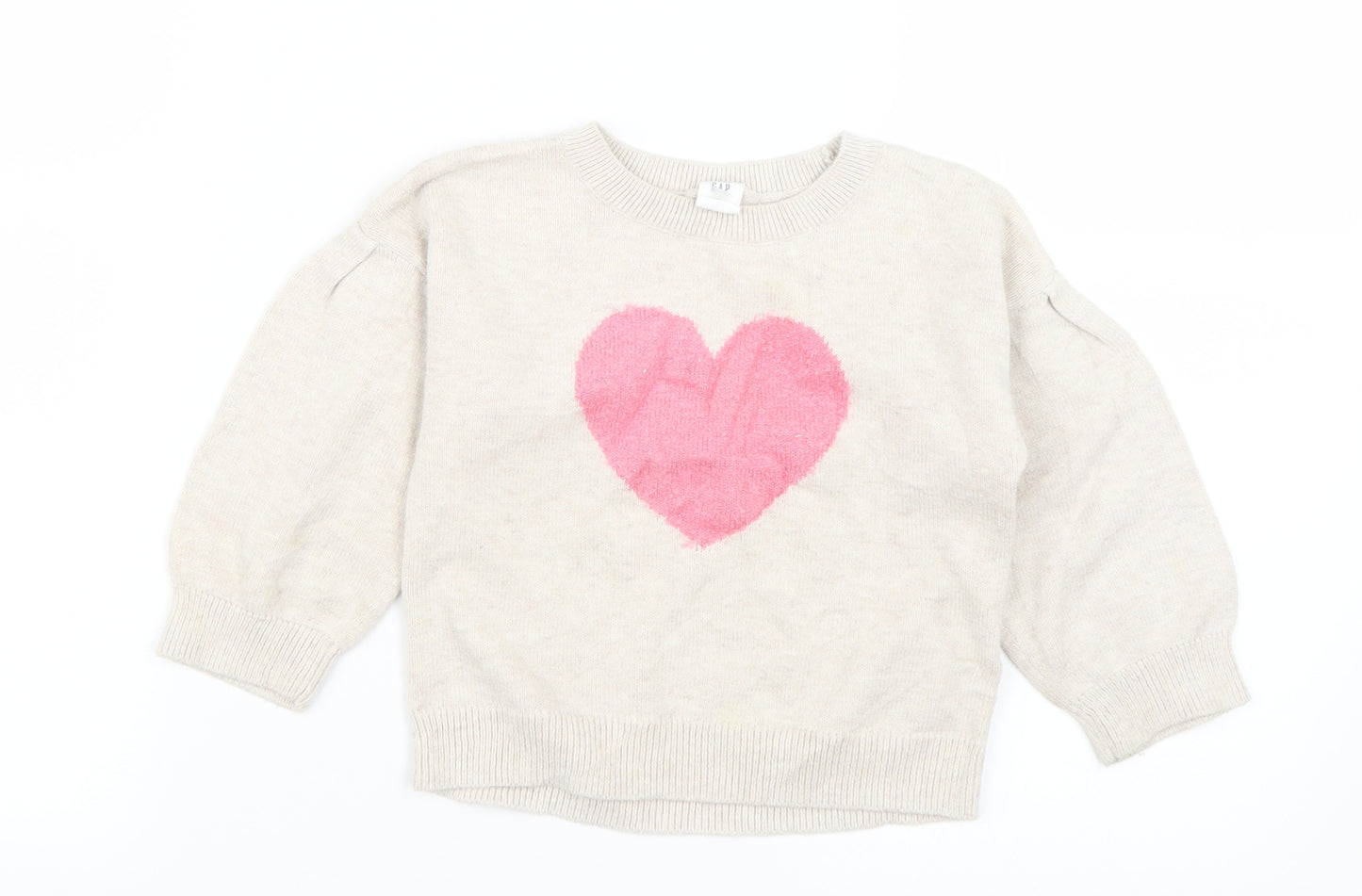 Gap Girls Beige  Knit Pullover Jumper Size 3 Years