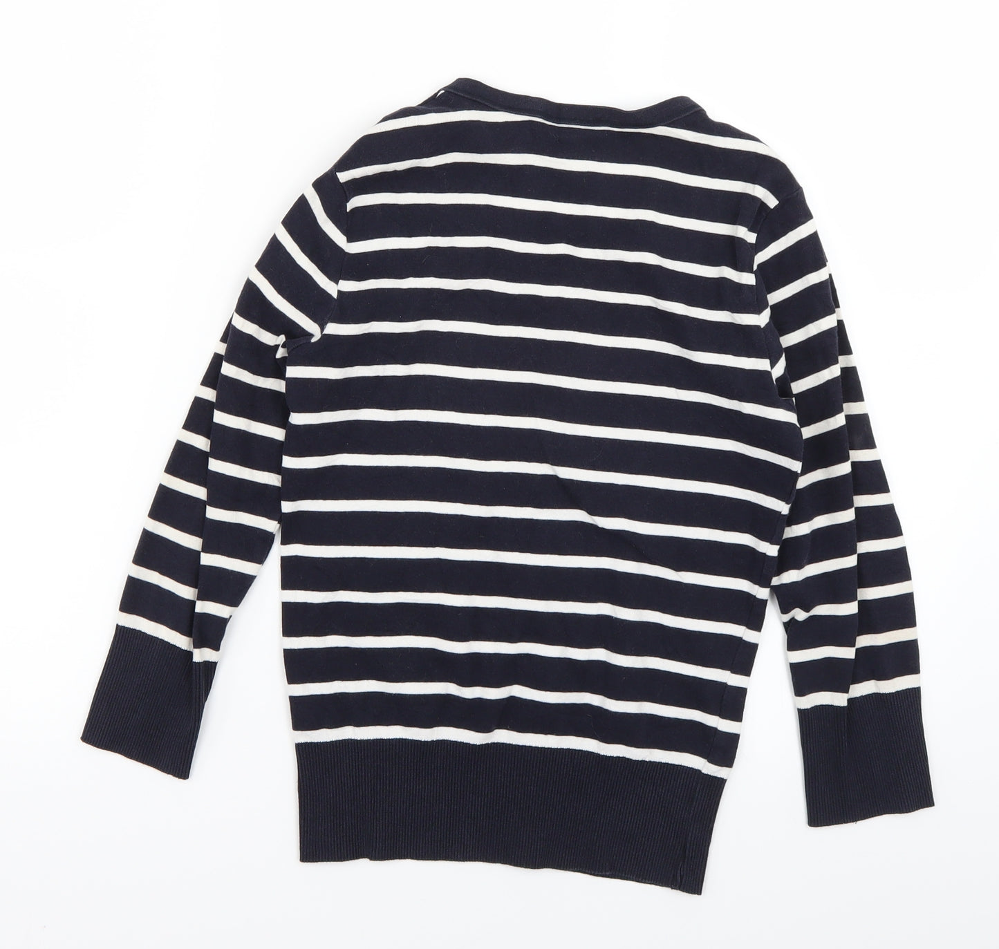 Hobbs Womens Blue Striped Knit Cardigan Jumper Size S