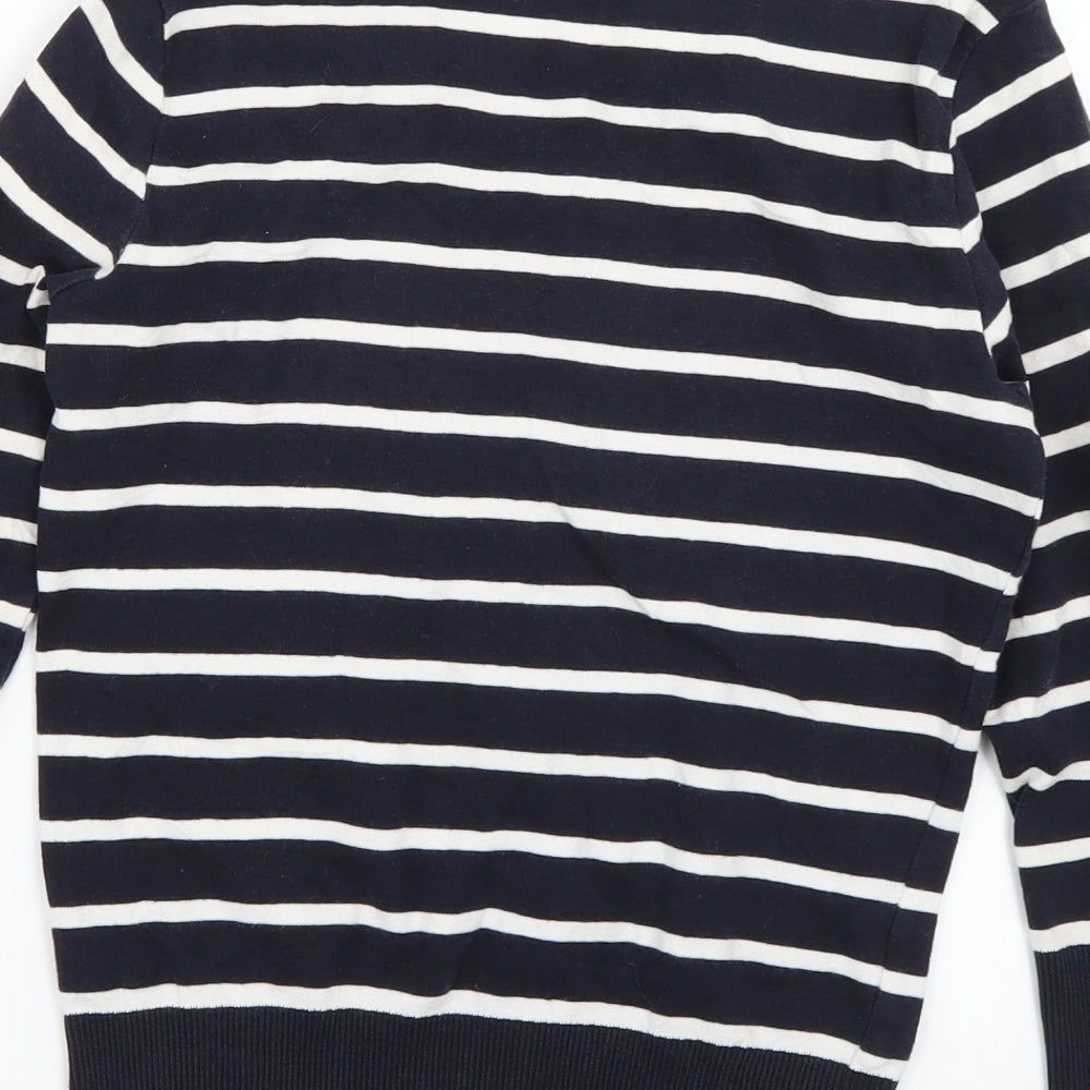 Hobbs Womens Blue Striped Knit Cardigan Jumper Size S