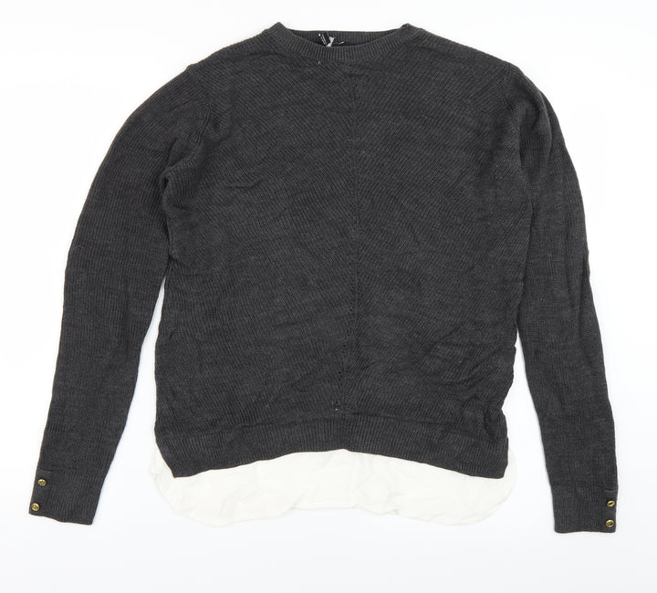 Dorothy Perkins Womens Grey Knit Pullover Jumper Size 8