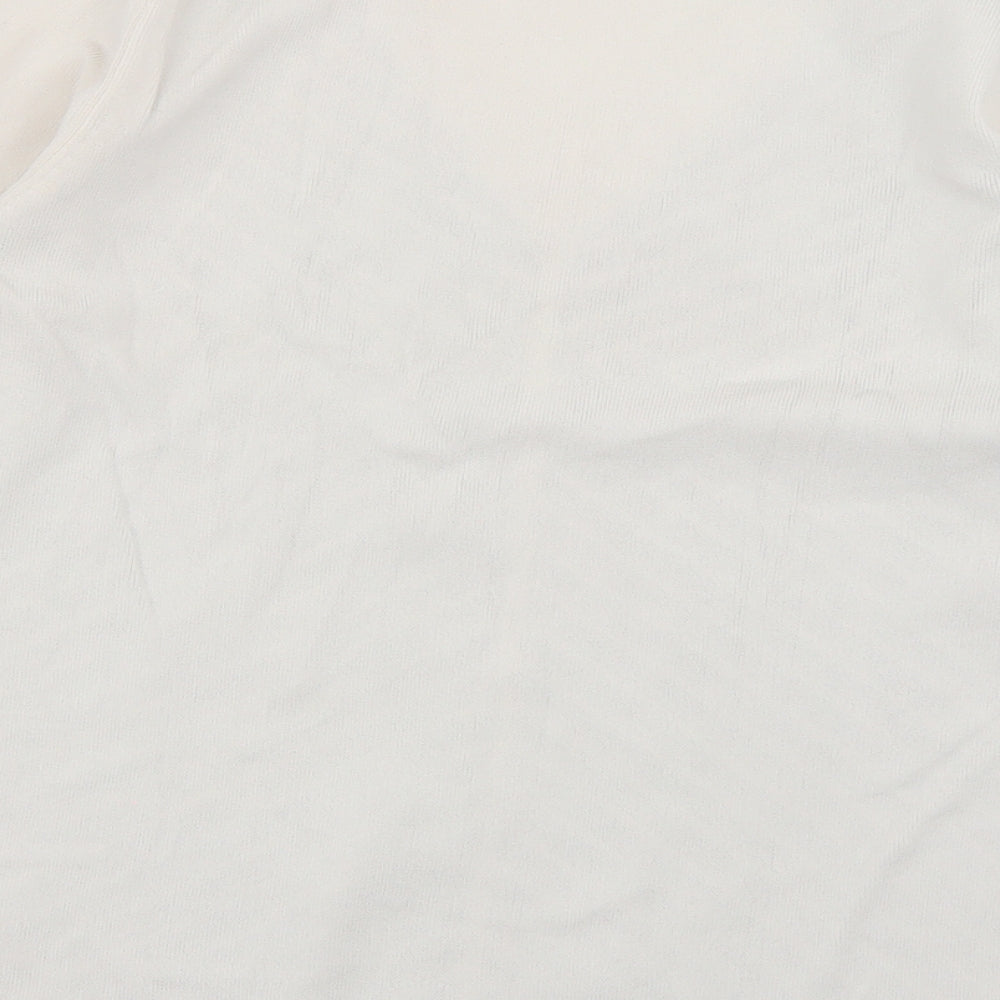 Casamia Womens White Striped Knit Pullover Jumper Size S