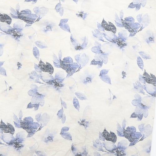TU Womens White Floral  Basic T-Shirt Size 10