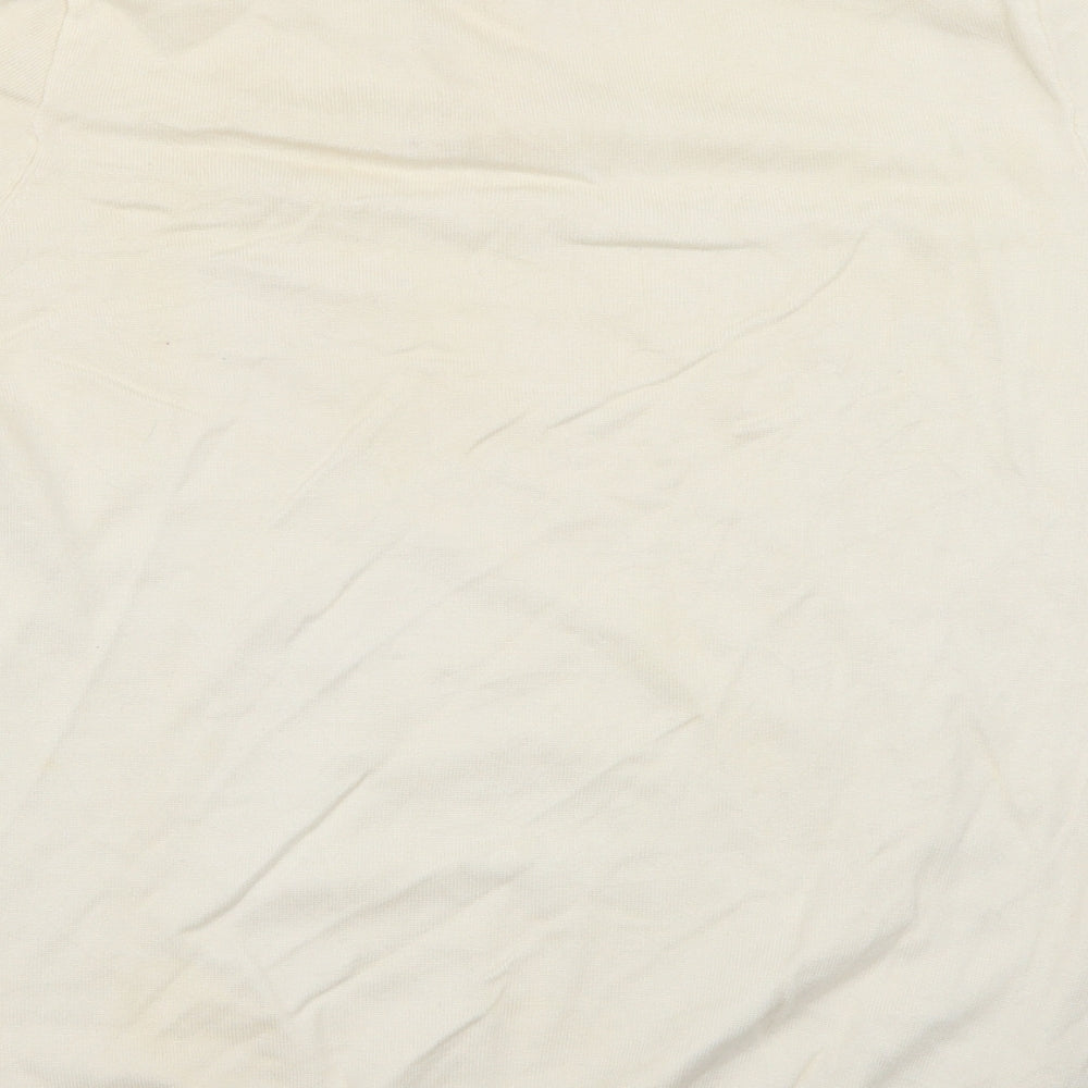 River Island Mens Ivory  Knit  Button-Up Size M