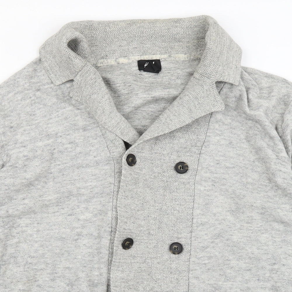 H&M Mens Grey  Knit Cardigan Jumper Size XL