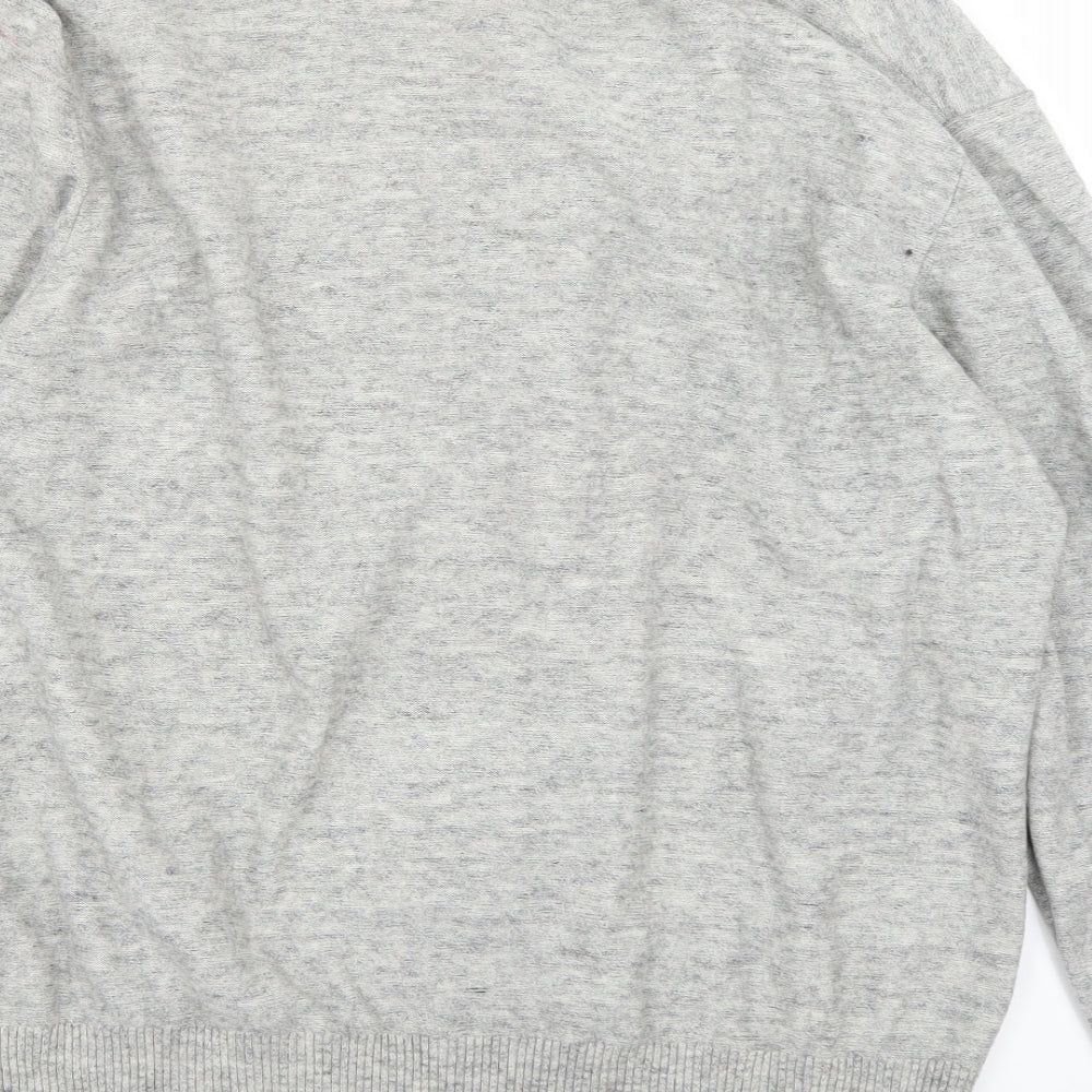 H&M Mens Grey  Knit Cardigan Jumper Size XL