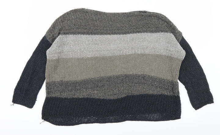 Phase Eight Womens Blue Striped Knit Pullover Jumper Size S