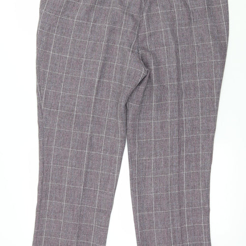 Damart Womens Purple Check  Trousers  Size 16 L25 in
