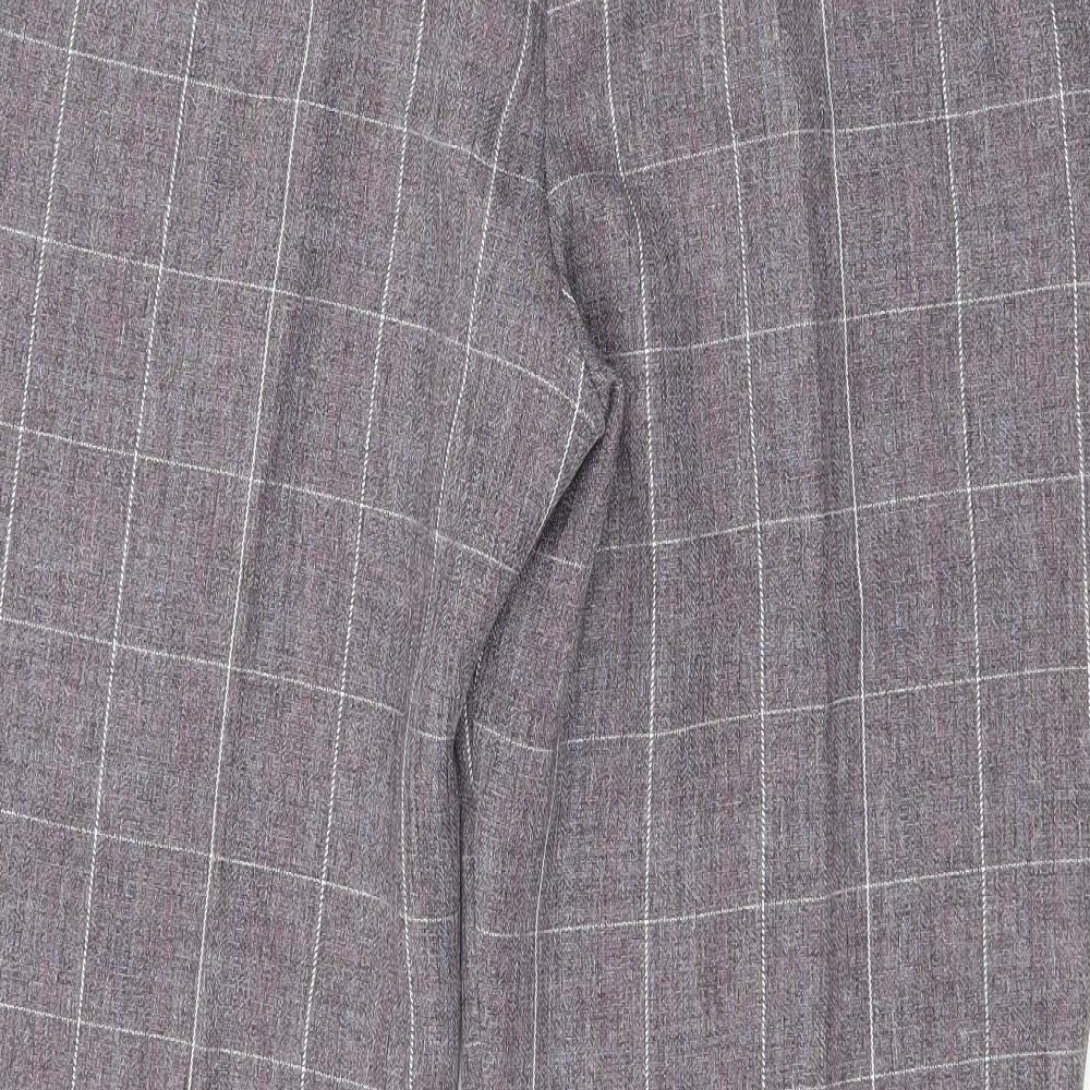 Damart Womens Purple Check  Trousers  Size 16 L25 in