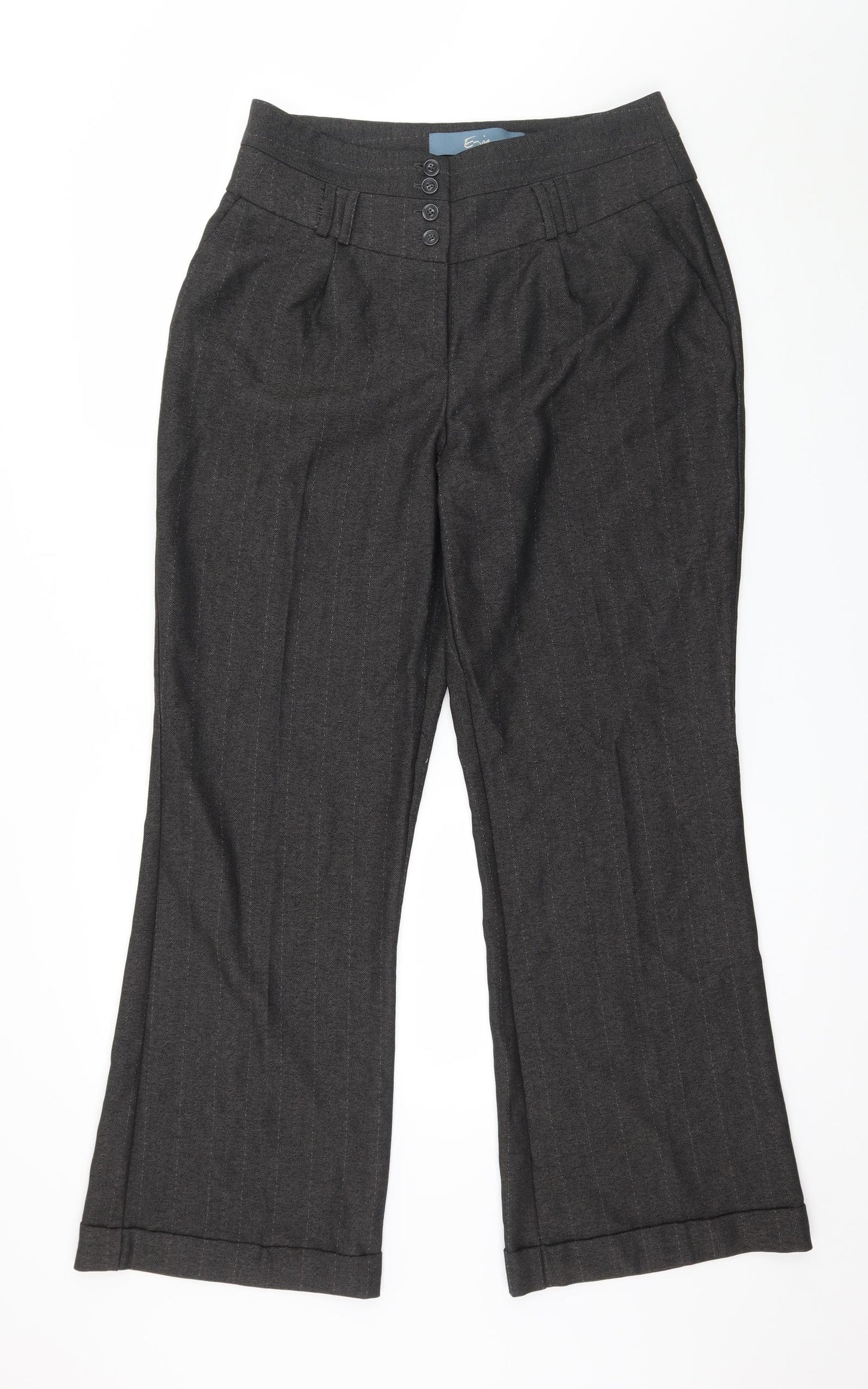 Evie Womens Brown Striped  Trousers  Size 12 L30 in