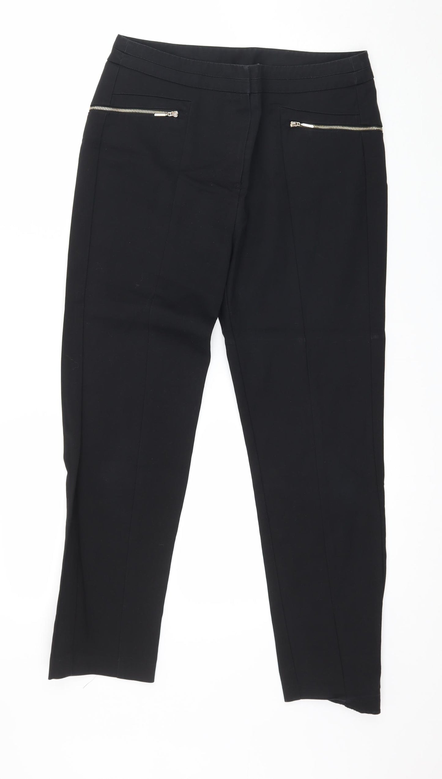 F&F Womens Black   Trousers  Size 12 L27 in