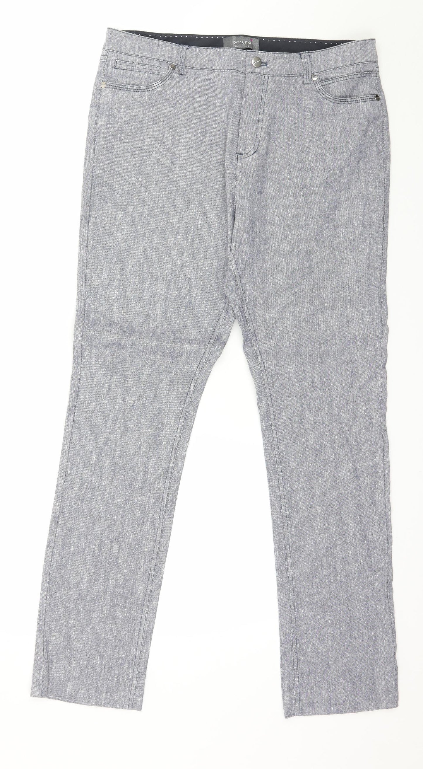 Per Una Womens Blue   Trousers  Size 12 L29 in