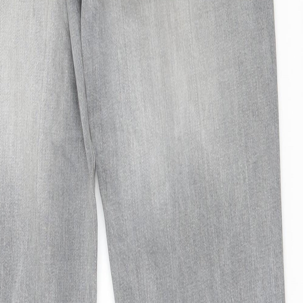 Topshop Womens Grey  Denim Straight Jeans Size 8 L27 in
