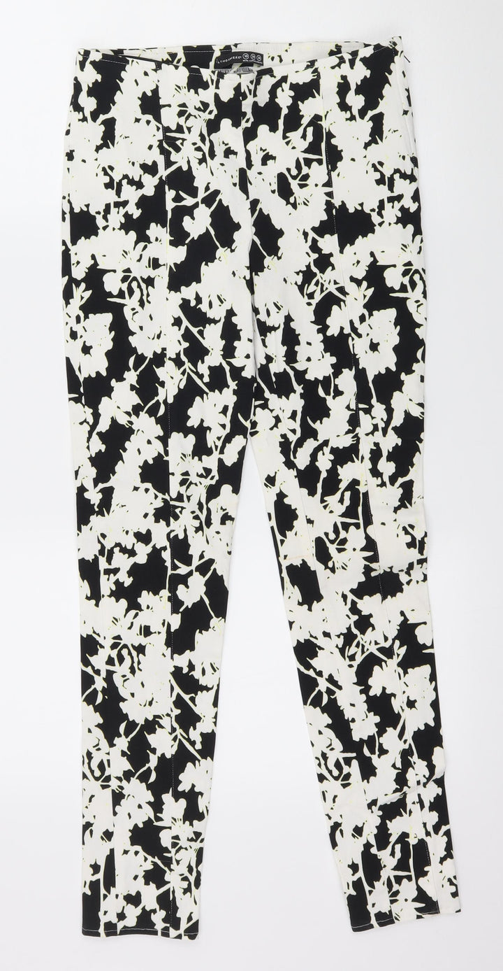 Atmosphere Womens Black Floral  Trousers  Size 10 L27 in