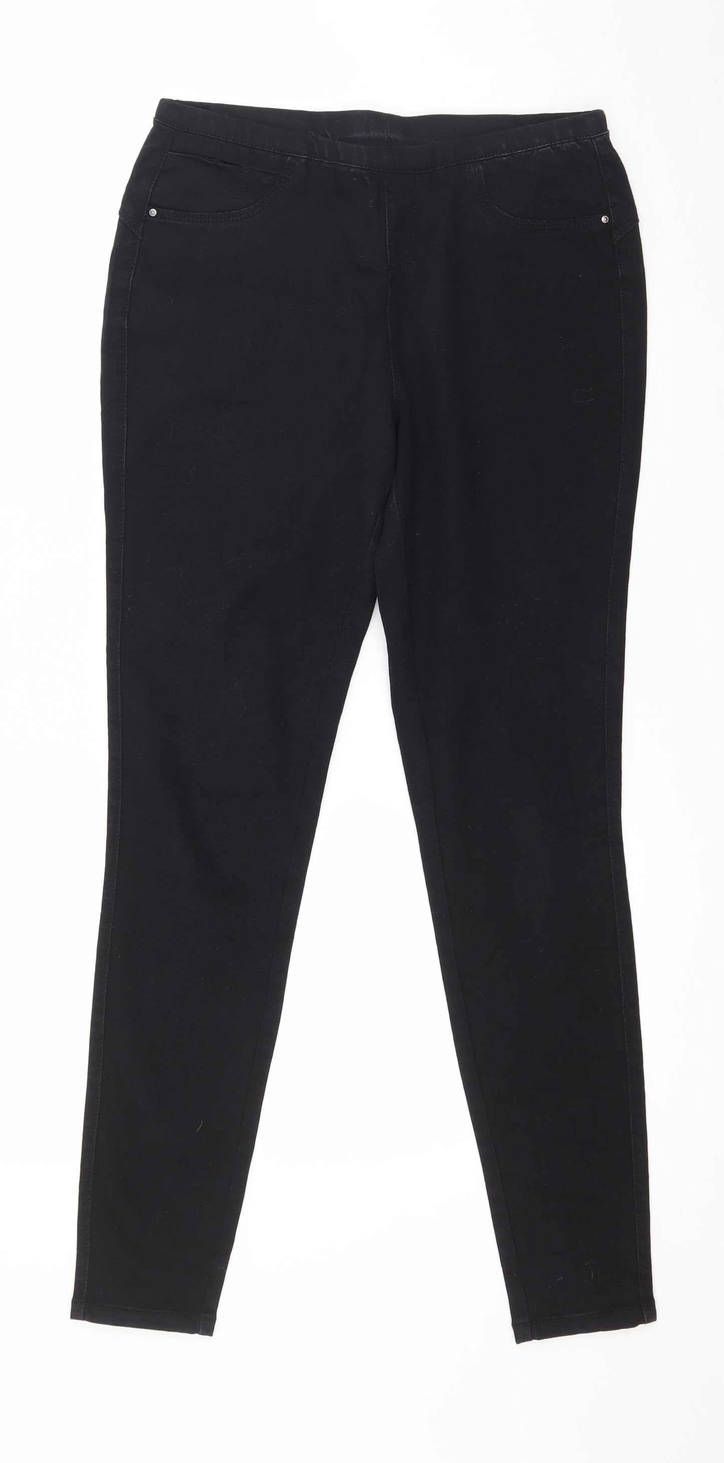 Denim & Co. Womens Black  Denim Skinny Jeans Size 8 L28 in