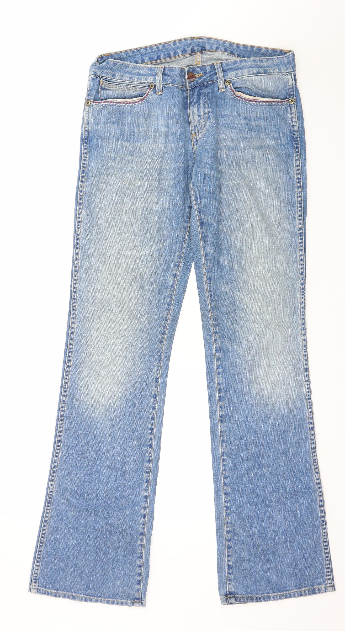 Wrangler Mens Blue  Denim Straight Jeans Size 32 in L34 in