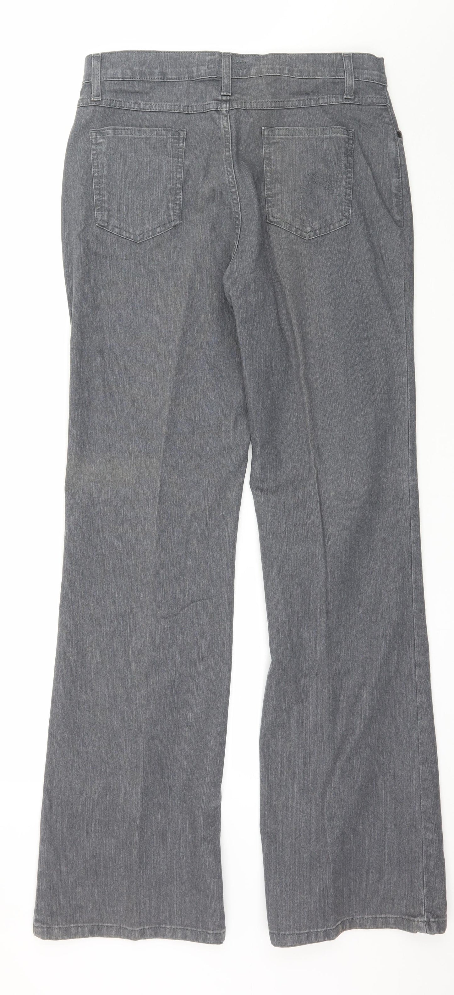 Marks and Spencer Womens Grey  Denim Straight Jeans Size 12 L33 in