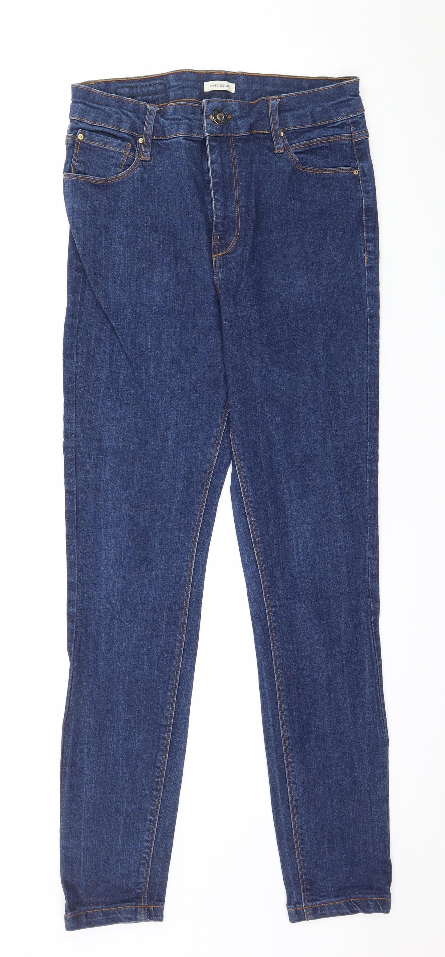 River Island Womens Blue  Denim Skinny Jeans Size 12 L29 in