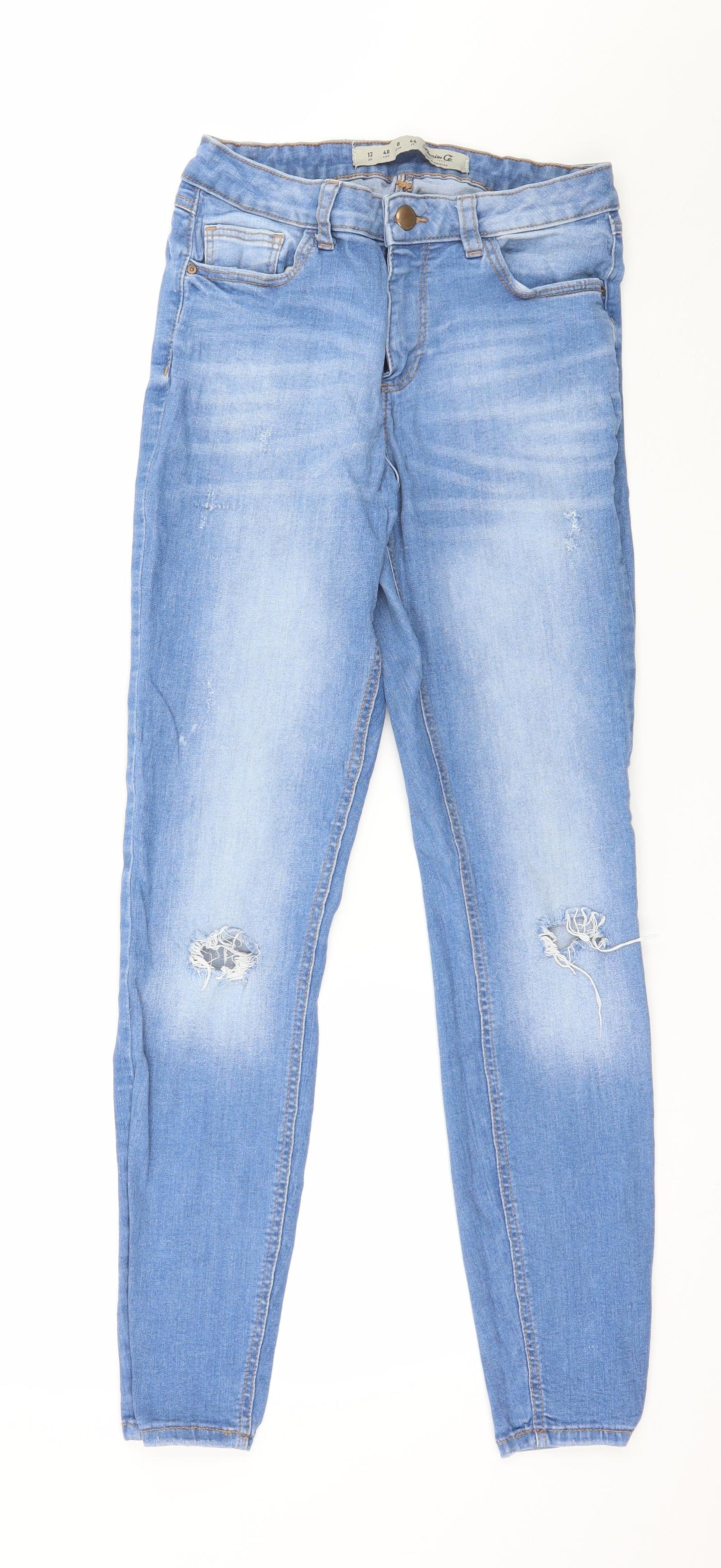 Denim & Co. Womens Blue  Denim Skinny Jeans Size 12 L28 in