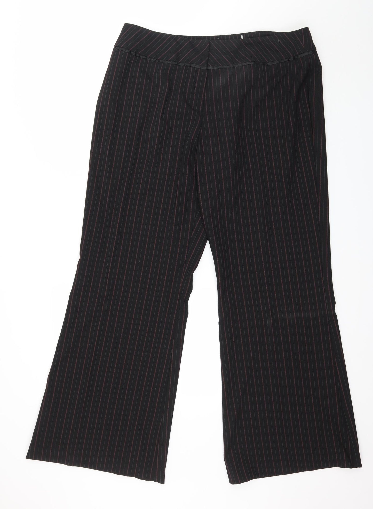 Preworn Womens Black Striped  Trousers  Size 20 L33 in