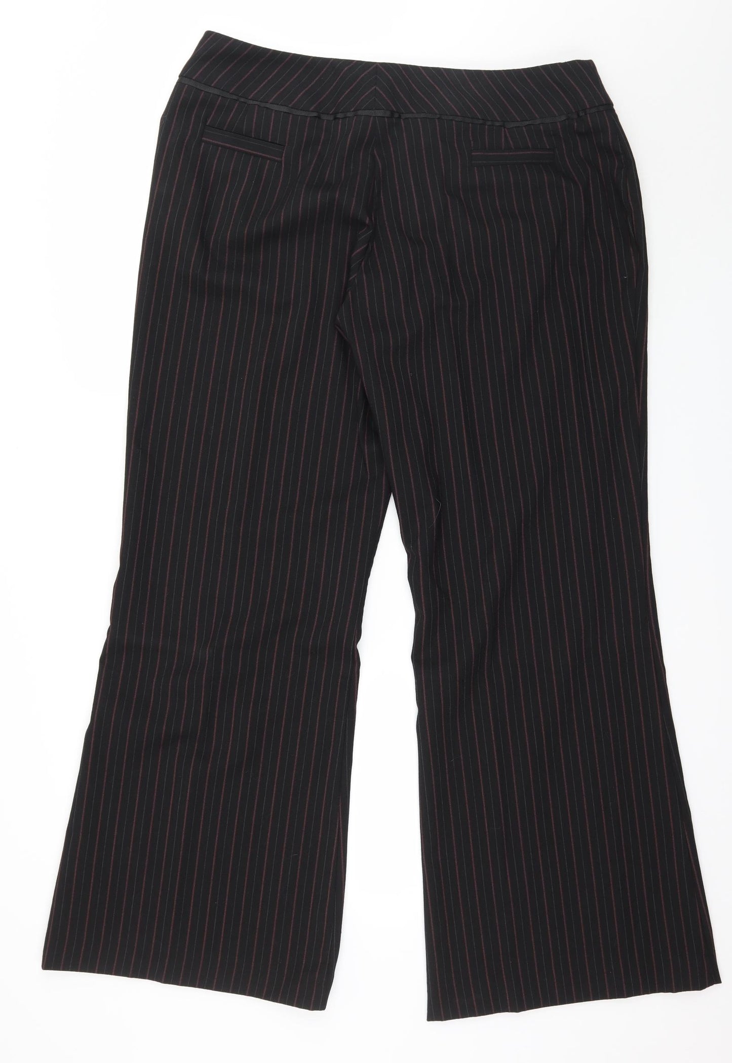 Preworn Womens Black Striped  Trousers  Size 20 L33 in