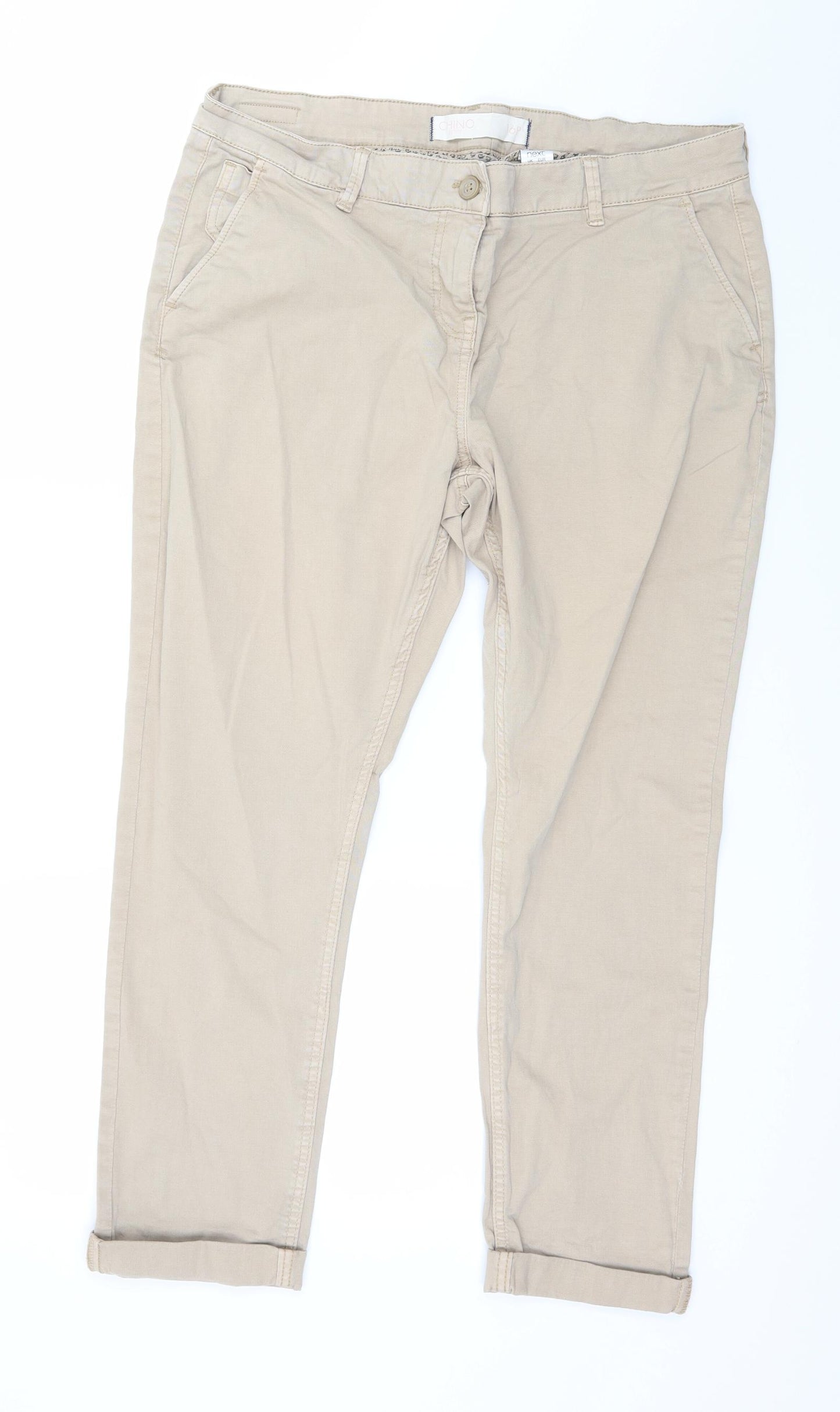 NEXT Womens Brown   Chino Trousers Size 16 L26 in