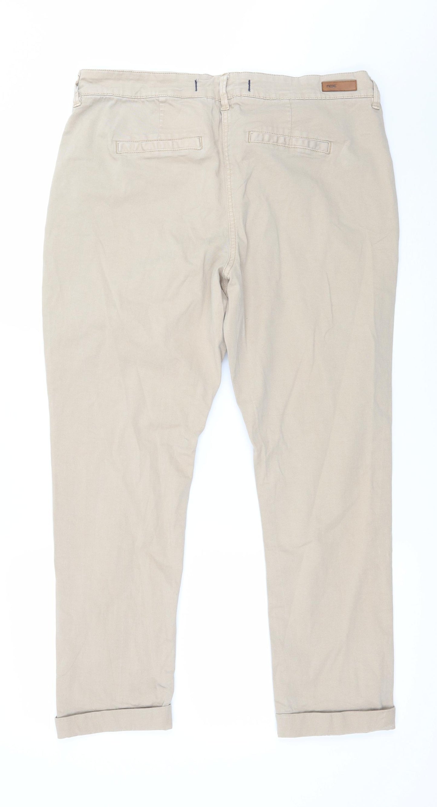 NEXT Womens Brown   Chino Trousers Size 16 L26 in