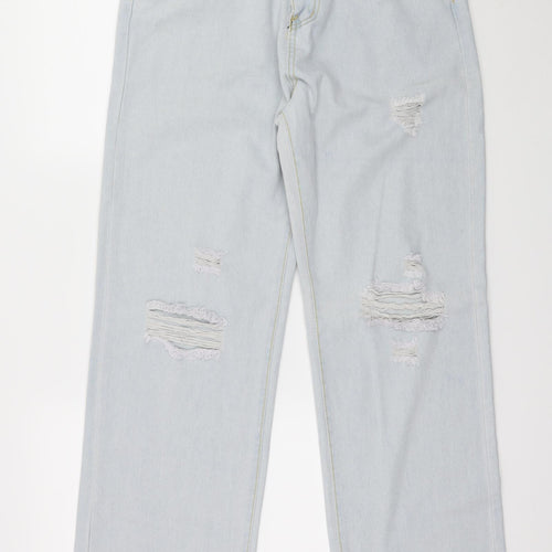 Preworn Womens Blue  Denim Wide-Leg Jeans Size 32 in L30 in