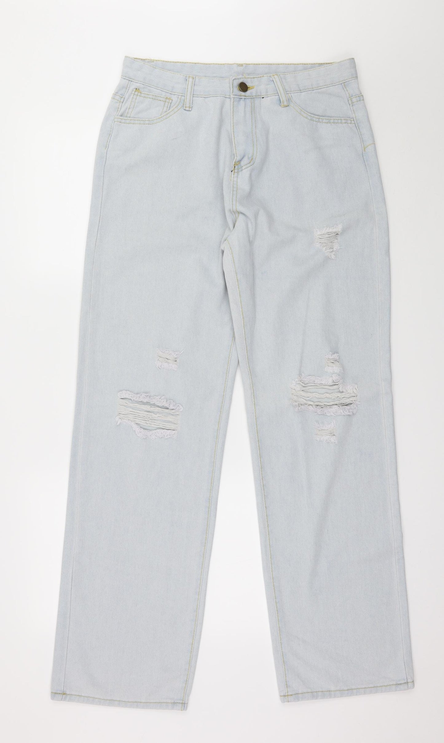 Preworn Womens Blue  Denim Wide-Leg Jeans Size 32 in L30 in