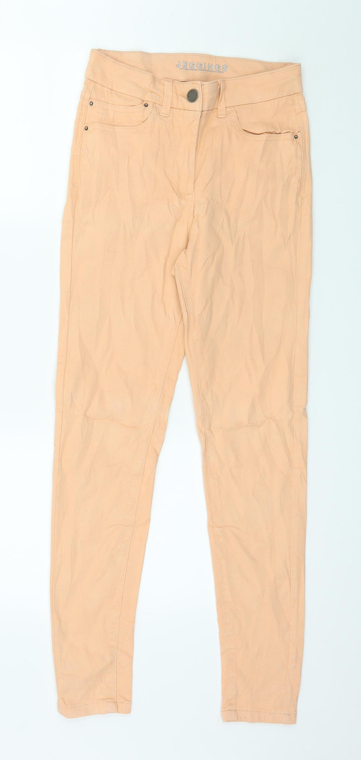 Marks and Spencer Womens Orange  Denim Skinny Jeans Size 8 L28 in