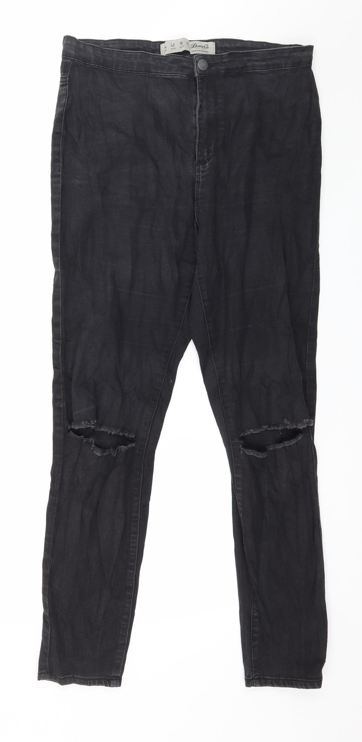 Denim & Co. Womens Grey Denim Skinny Jeans Size 14 L28 in