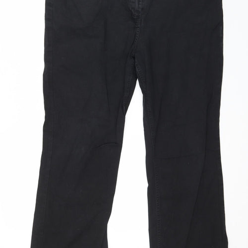 Preworn Womens Black  Denim Straight Jeans Size 16 L27 in