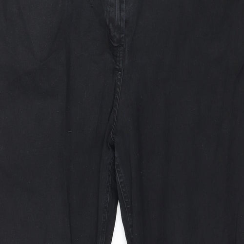 Preworn Womens Black  Denim Straight Jeans Size 16 L27 in