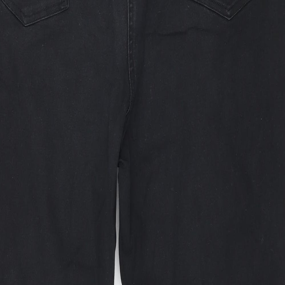 Preworn Womens Black  Denim Straight Jeans Size 16 L27 in