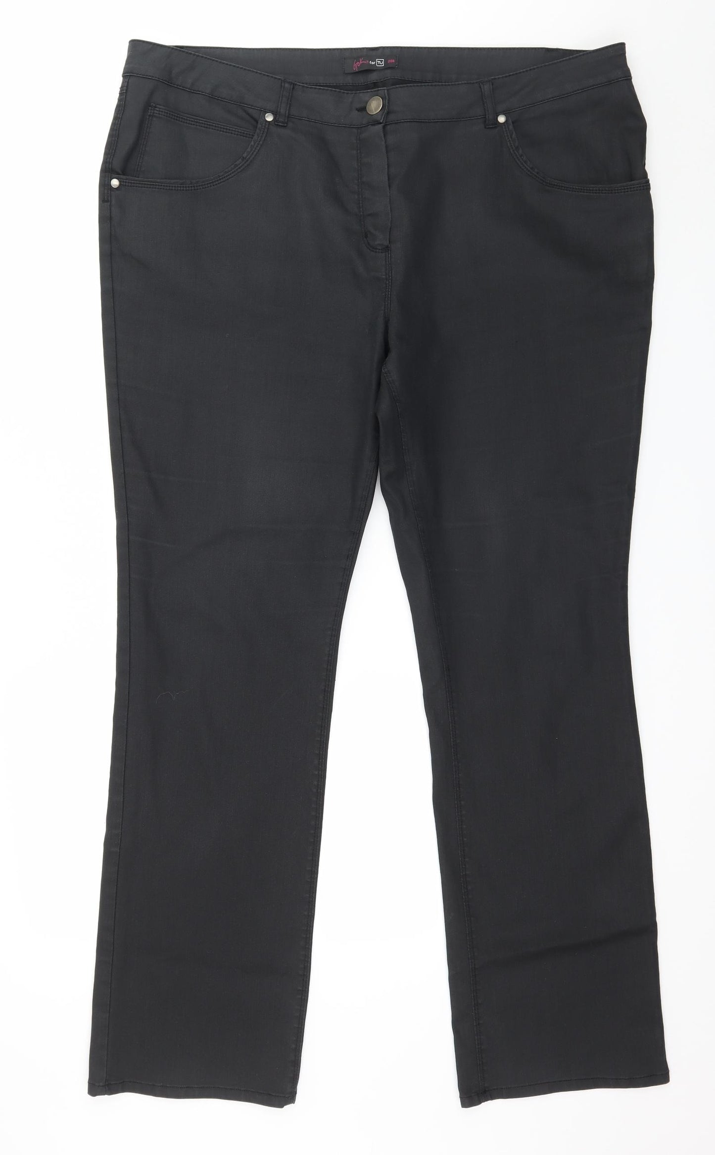 TU Womens Black   Straight Jeans Size 20 L31 in - faux leather