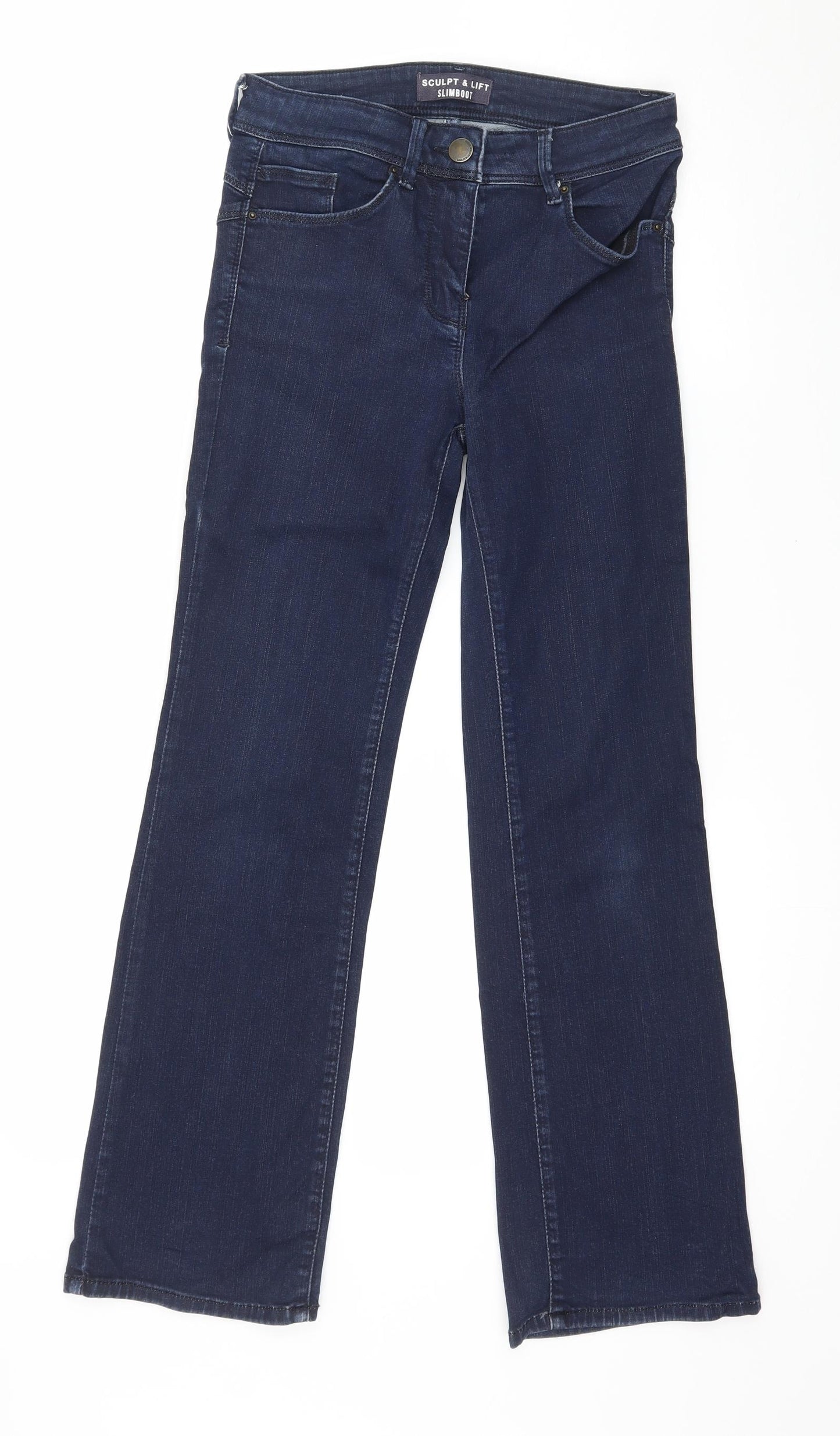 Marks and Spencer Womens Blue  Denim Bootcut Jeans Size 6 L28 in
