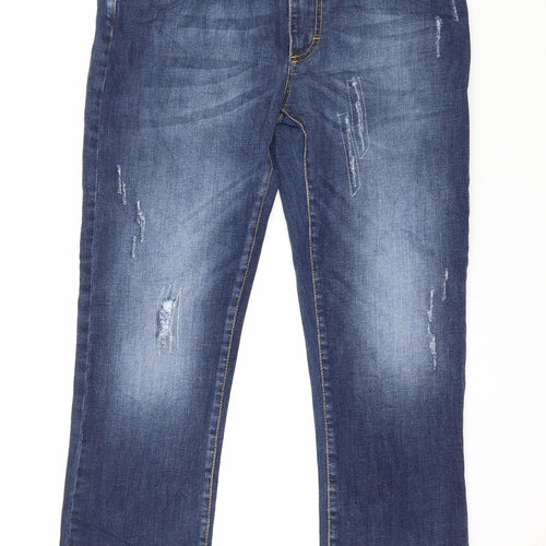 R Denim Womens Blue  Denim Cropped Jeans Size M L24 in