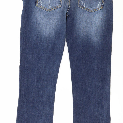 R Denim Womens Blue  Denim Cropped Jeans Size M L24 in
