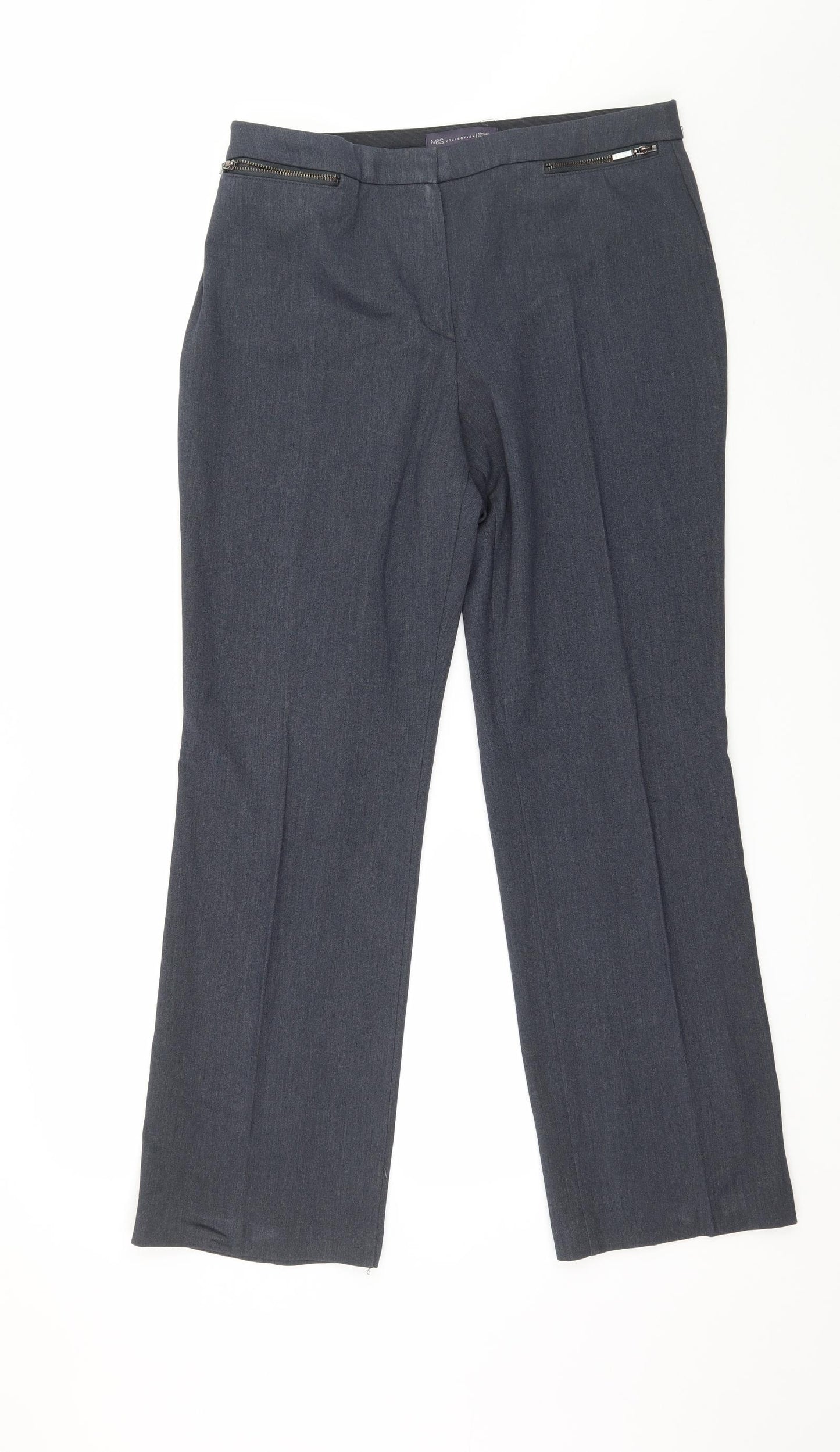 Marks and Spencer Womens Blue   Trousers  Size 12 L28 in