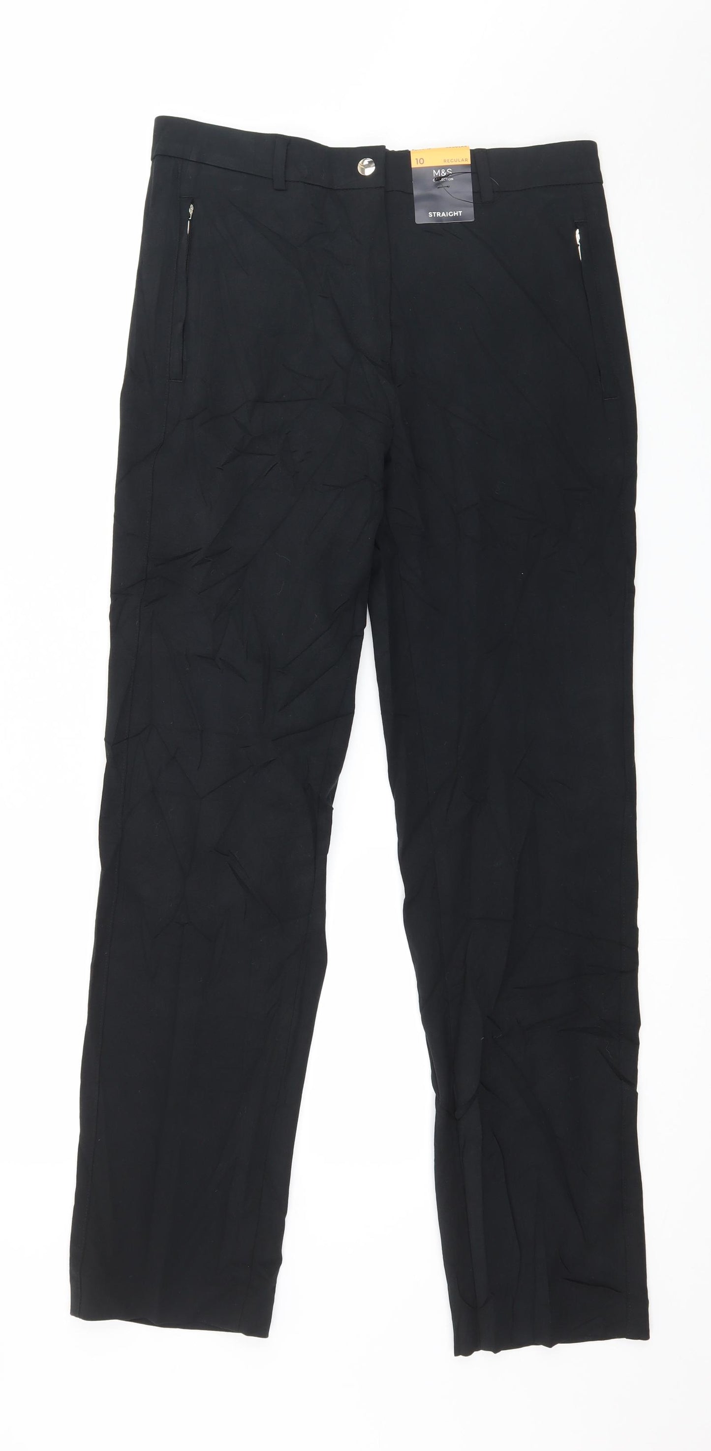 Marks and Spencer Womens Black   Trousers  Size 10 L30 in