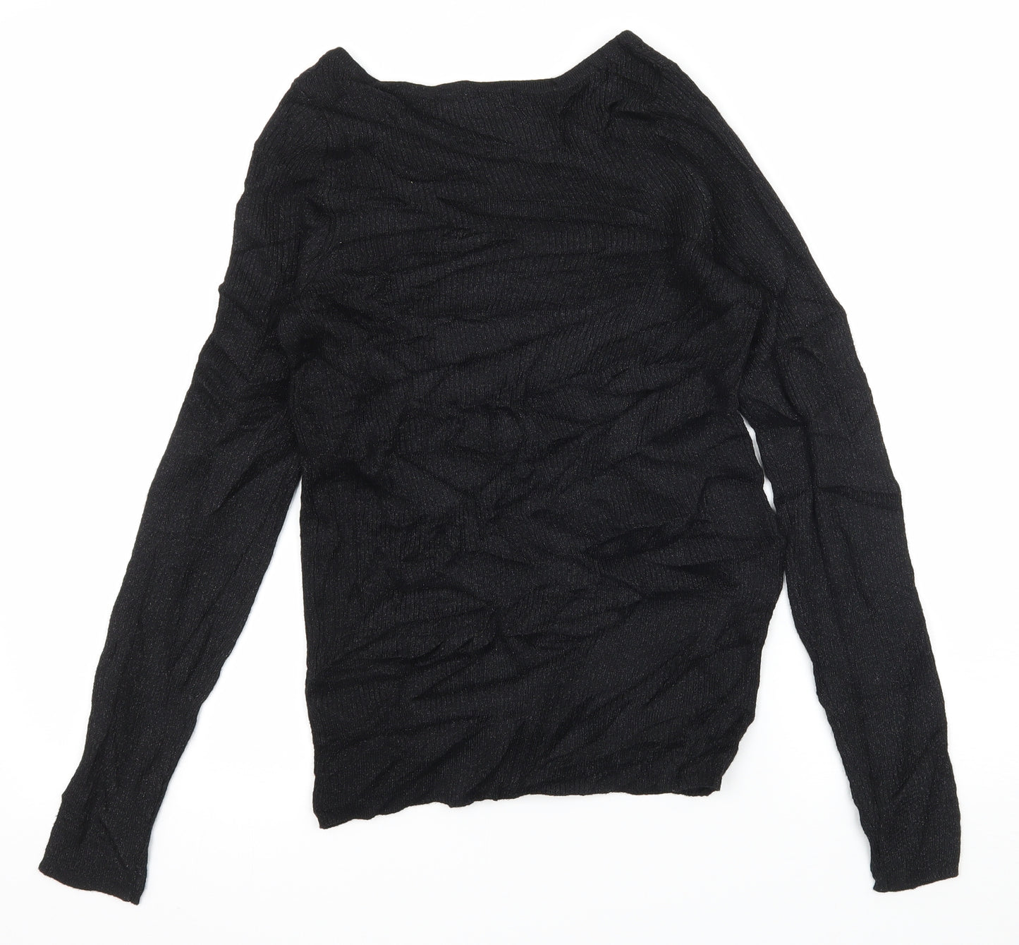 F&F Womens Black  Knit Pullover Jumper Size 10  - Cut Out Neckline