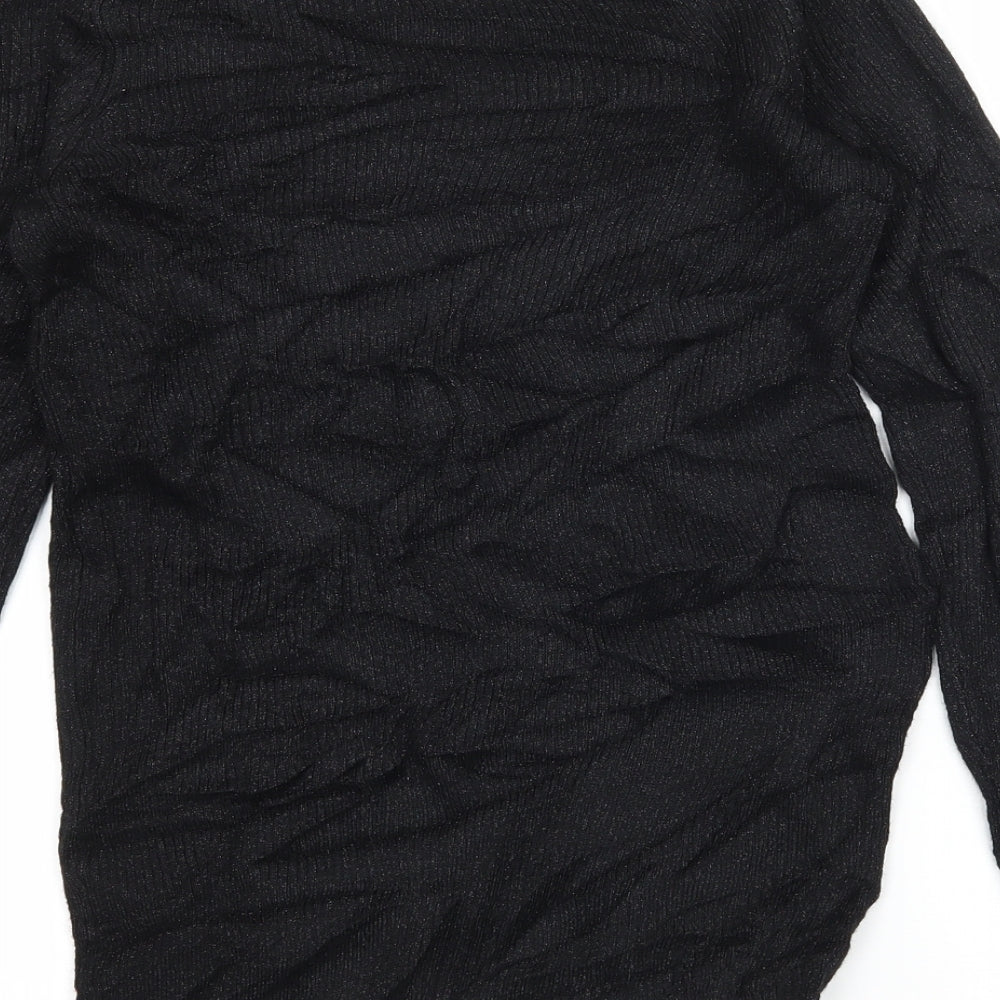 F&F Womens Black  Knit Pullover Jumper Size 10  - Cut Out Neckline