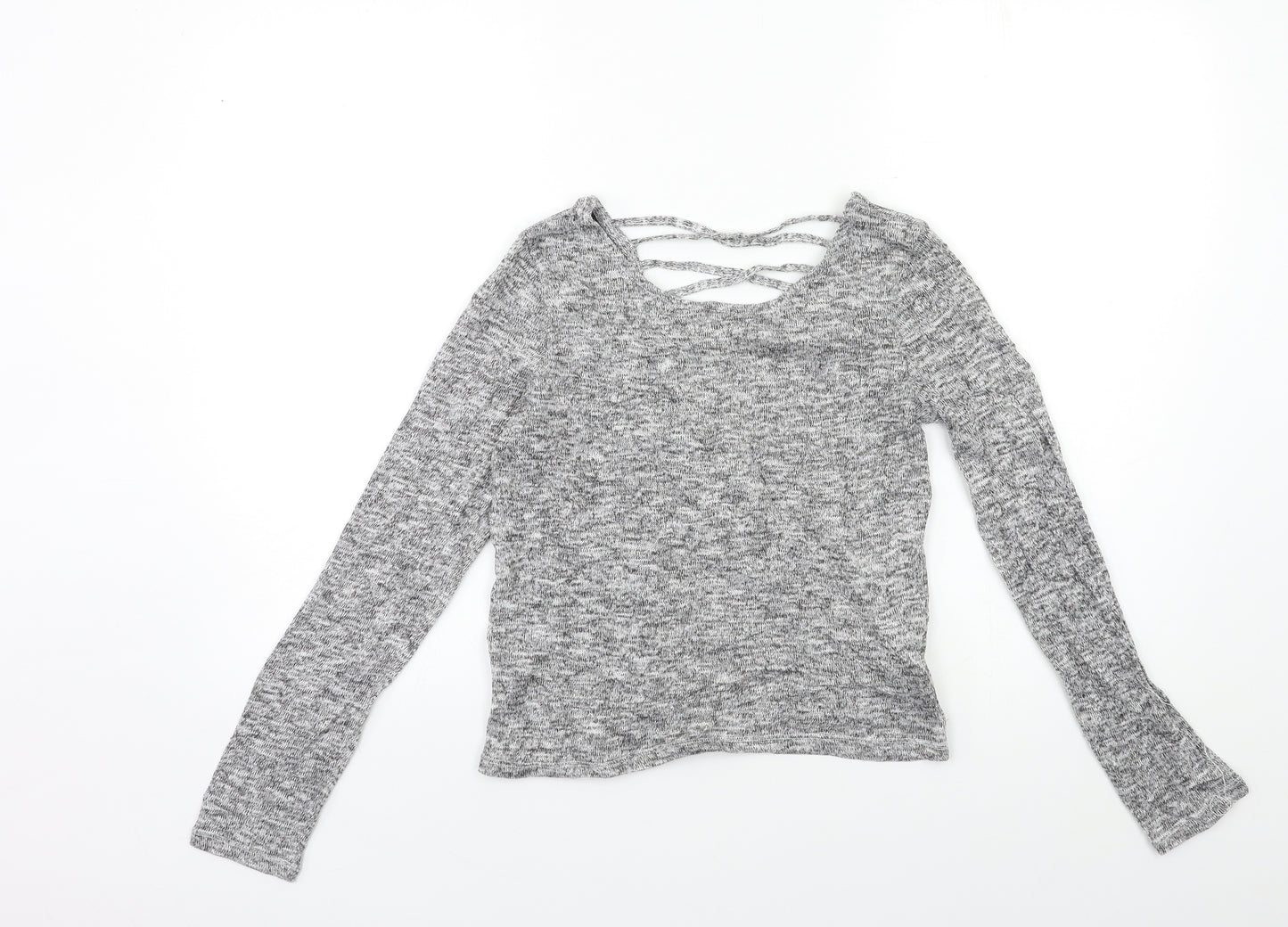 H&M Womens Grey  Knit Pullover Jumper Size M